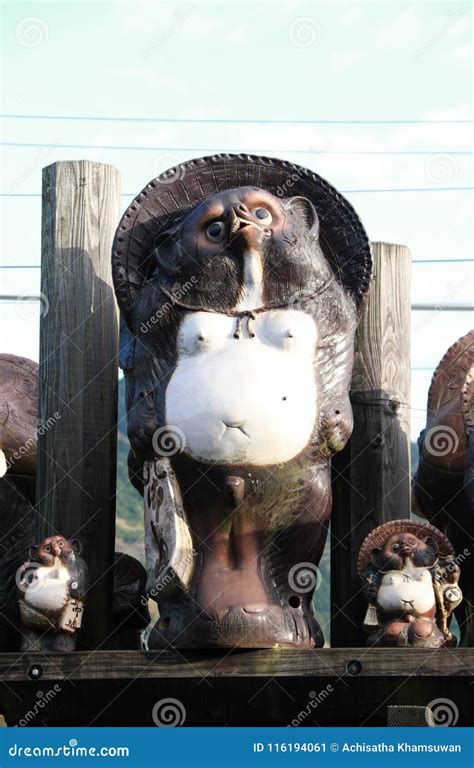 Japanese Raccoon Dog Statue In Shirakawa-go Editorial Image | CartoonDealer.com #76526352