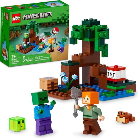 LEGO Minecraft The Swamp Adventure 21240 Building Toy Set for Kids, Boys, and Girls Ages 7+ (65 ...