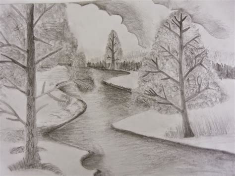 Scenery Shading Scenery Pencil Sketch Drawing - Goimages Web