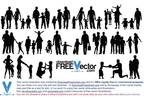 Vector of Family Silhouettes - Download Free Vector Art, Stock Graphics ...