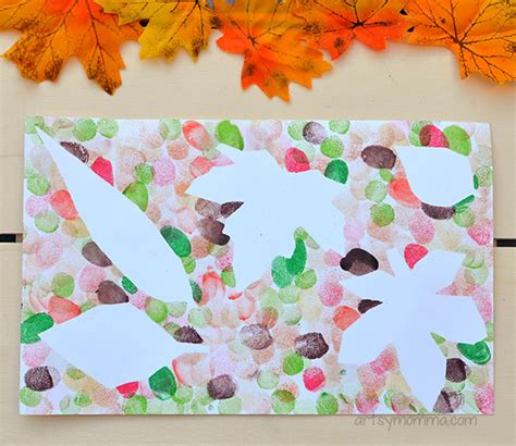 Leaf Art Projects for Kids using Fingerprints - Artsy Momma