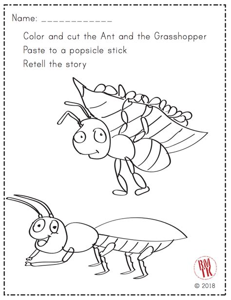 Ant And Grasshopper Coloring Page – Thekidsworksheet