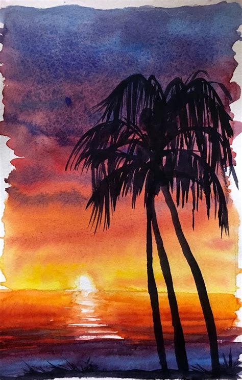 You won't Believe This.. 47+ Hidden Facts of Landscape Sunset Watercolor Painting For Beginners ...