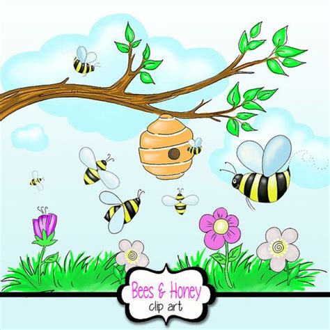 Bee And Flower Clipart - Clip Art Library