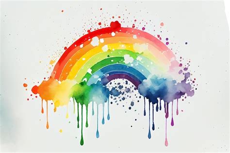 Premium Photo | Illustration of colorful vibrant rainbow in watercolor ...