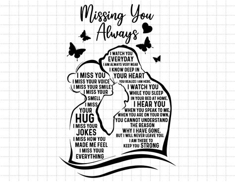 Missing You Always Svg, I Miss You I Miss Your Voice Svg, Gift for Him, Gift for Her Svg, Loss ...