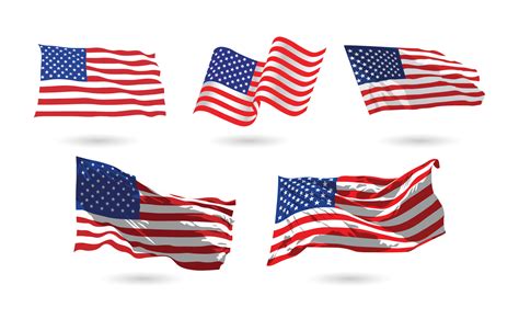 American Flag Wave Vector Clipart