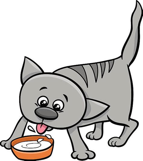 Royalty Free Cat Drinking Milk Clip Art, Vector Images & Illustrations ...