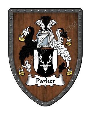 Parker Family Crest Custom Coat of Arms , Hanging Wall Shield SH503P-DG-HG | eBay