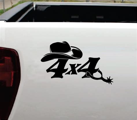 4×4 Decal Sticker Cowboy Hat And Spurs – Ford Dodge Chevy Gmc | Custom ...