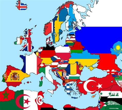 Flag Map of Modern Europe