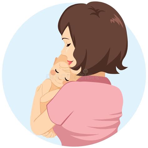 Mother Hugging Newborn Baby Stock Vector - Illustration of infant, family: 95980699