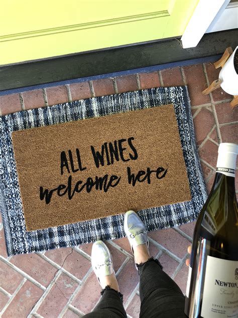 Funny Wine Custom Welcome Mat – Nickel Designs Custom Doormats