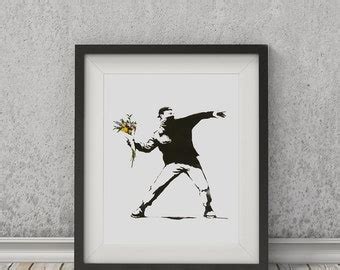 Banksy Flower Thrower stencil HUGE Life size wall art