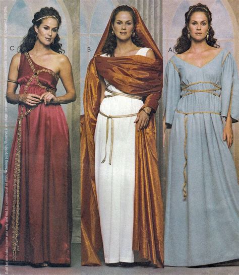 Misses Greek Roman Dresses Gowns Veil Costume Cosplay SCA 14-20 UNCUT Pattern | Greek clothing ...