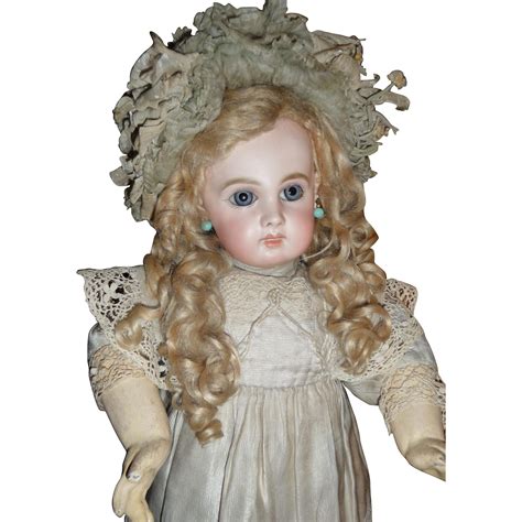 Antique portrait Jumeau french doll in spectacular antique couturier from antiquedolls on Ruby Lane