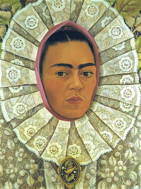 BEAUTIFUL PAINTINGS: Frida KAHLO Self-Portrait in Medallion 1948