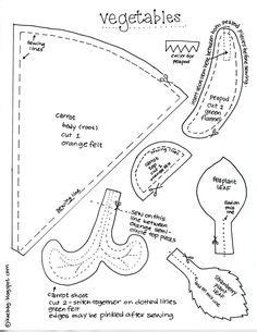 Pattern for felt vegetables Quiet Book Patterns, Sewing Patterns For Kids, Felt Patterns, Sewing ...