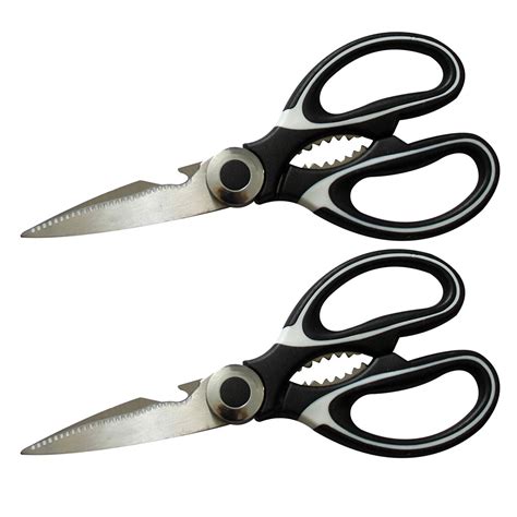 Multifunction Kitchen Scissors 2-Piece Set, Heavy Duty Food Shears for Chicken Meat Vegetable ...