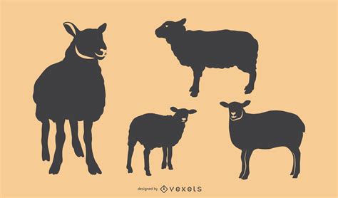 Sheep Vector Set Silhouette Vector Art And Graphics | Images and Photos ...