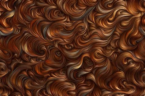 Premium Photo | Curly brown hair texture abstract wave background