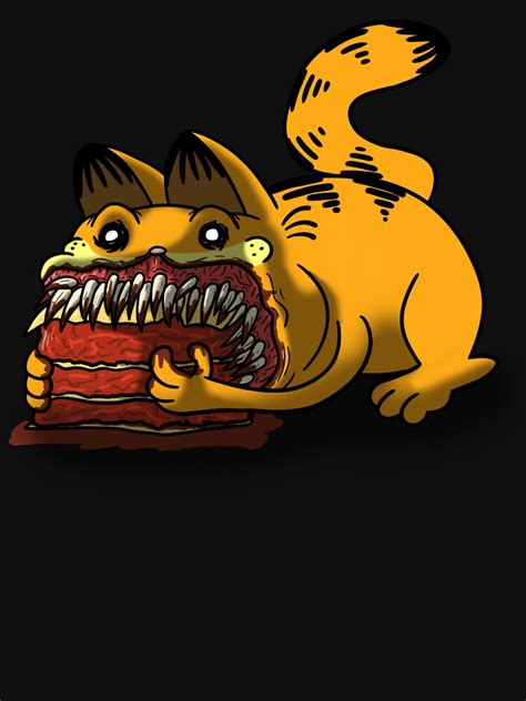 "Garfield eating lasagna" T-shirt by nicksplosivez | Redbubble