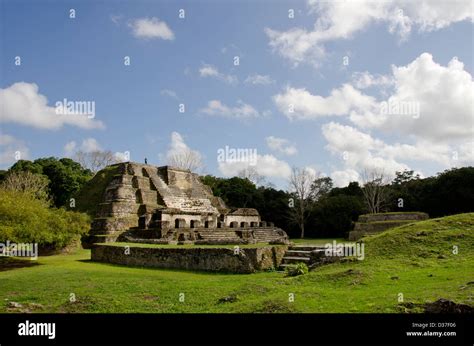 Belize, Altun Ha. Altun Ha, ruins of ancient Mayan ceremonial site from ...