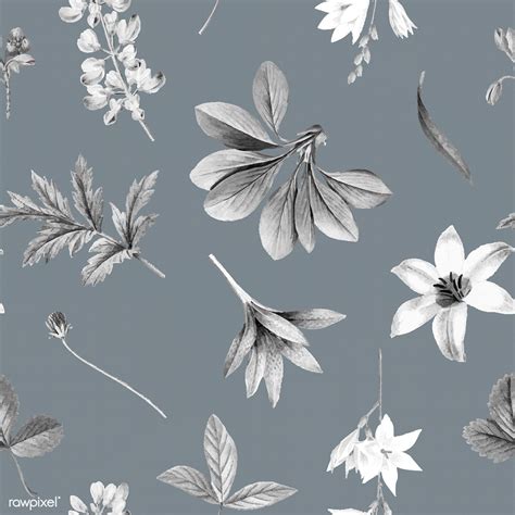 Gray floral wallpaper design vector | premium image by rawpixel.com / sasi | Grey floral ...