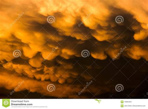 Mammatus Clouds stock photo. Image of cloudscape, sunset - 70684350