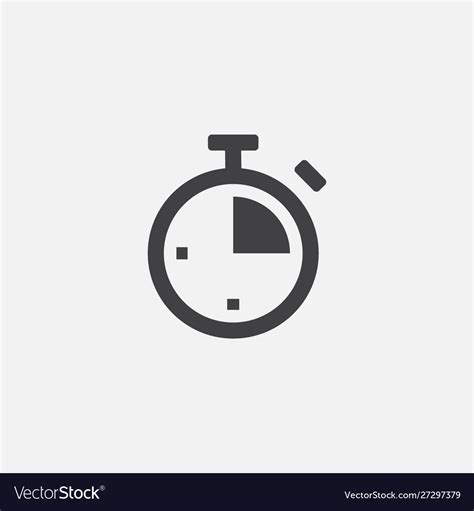 Time flat icon stopwatch logo Royalty Free Vector Image