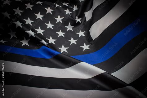 Police Thin Blue Line Flag Stock Photo | Adobe Stock