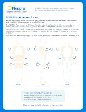 Transdermal Patch Placement Chart