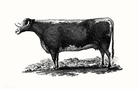 Vintage cow illustration. Original from British Library. Digitally enhanced by rawpixel. | free ...