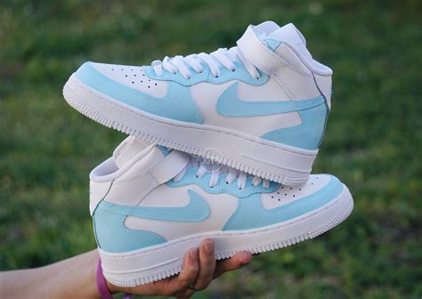 Baby Blue Custom Nike Air Force 1 Mid & High Sneakers | Etsy