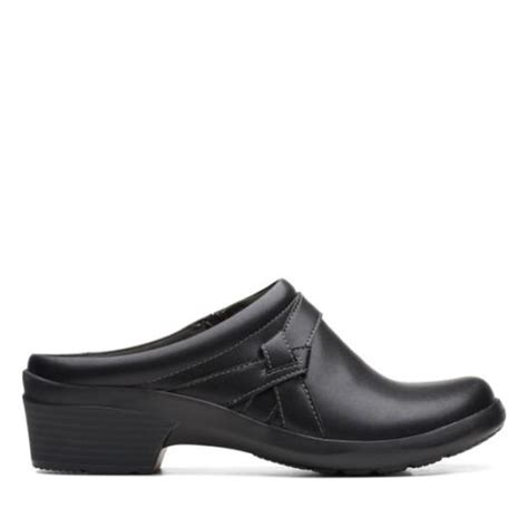 Clarks Clogs & Mules | Angie Mist Black Leather Black Leather - Women ...