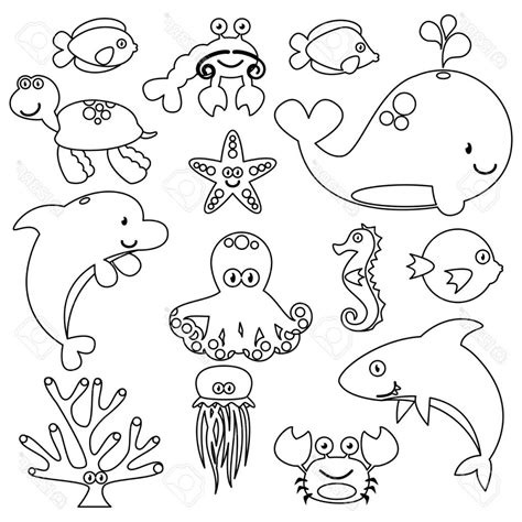 Ocean Animals Coloring Pages For Preschool