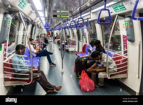 SINGAPORE, SINGAPORE - MARCH 11, 2018: Interior of a MRT train in Singapore Stock Photo - Alamy