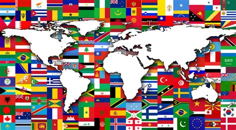 World Map With Flags Stock Photo - Download Image Now - iStock