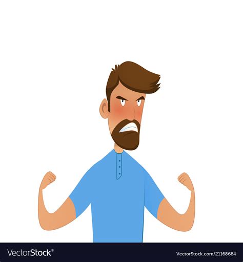 Portrait of young angry man Royalty Free Vector Image