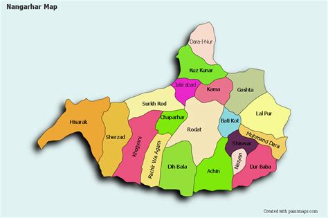 Create Custom Nangarhar Map Chart with Online, Free Map Maker.