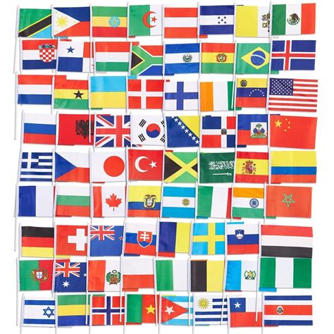 Juvale 72-Pack Country Flags - International Flags The World, Party Decorations, 72 Different ...