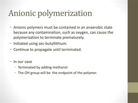 PPT - Anionic Polymerization PowerPoint Presentation, free download ...