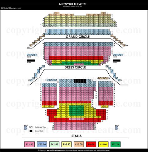 Aldwych Theatre London seat map and prices for Tina: The Tina Turner Musical