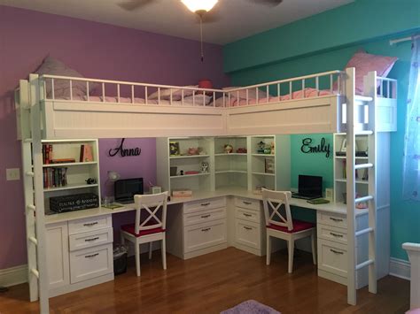 Custom Made Dual Loft Beds With Desks | Childrens bedroom furniture ...