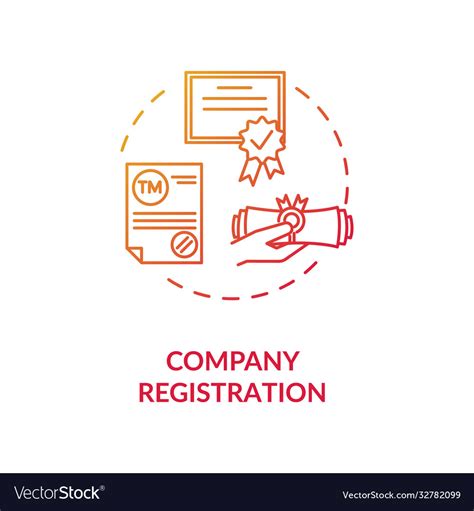 Company registration concept icon Royalty Free Vector Image