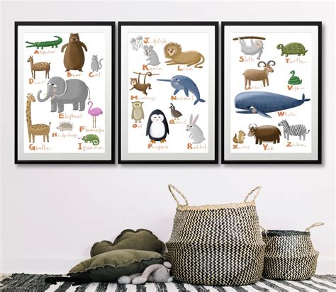 Animal Alphabet Poster ABC Poster Alphabet Print Animal - Etsy