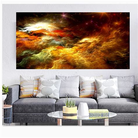 Wall Art Prints Poster Cloud Abstract Colorful Landscape Picture Canvas ...