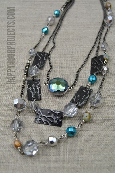 Boho Embossed Layered Necklace - Happy Hour Projects