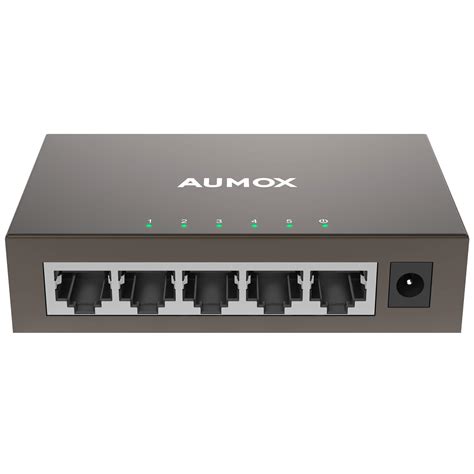 Aumox 5 Port Gigabit Ethernet Switch, Unmanaged Metal Desktop Ethernet Hub, Internet Splitter ...