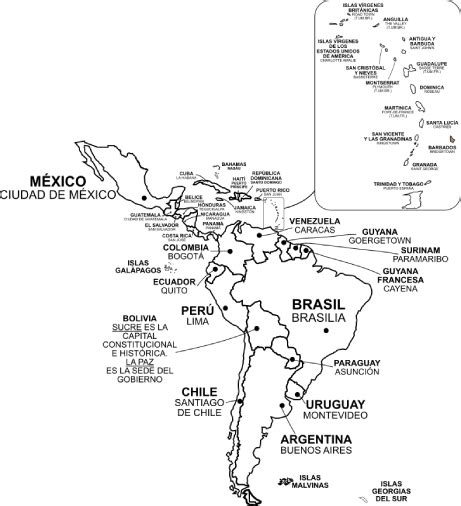 Latinoamerica Mapa Para Colorear Mapa De Latinoamerica America Latina ...